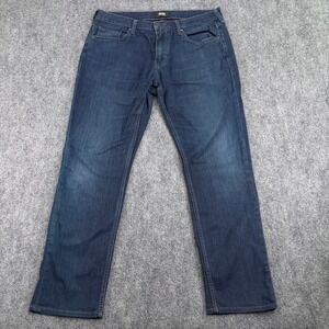 Paige Jeans Mens 33 (Fits 35x28) Dark Blue Federal Slim Straight Stretch Denim